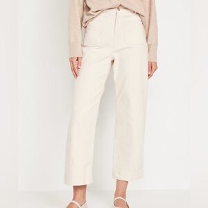 H&M high waisted cropped wide leg pants in BEIGE